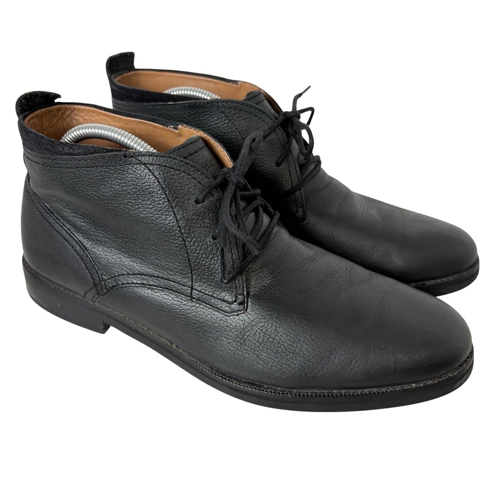 Cole Haan Men's Ankle Chukka Boots Black Leather Lace Up Dress Shoes Size 11.5M‎